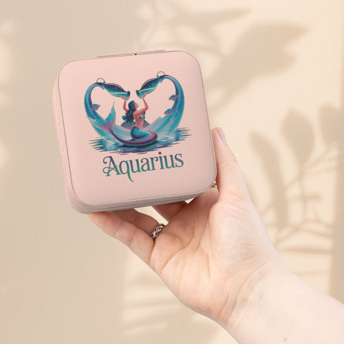 Aquarius Jewelry Travel Case — Compact Zodiac Travel Jewelry Organizer