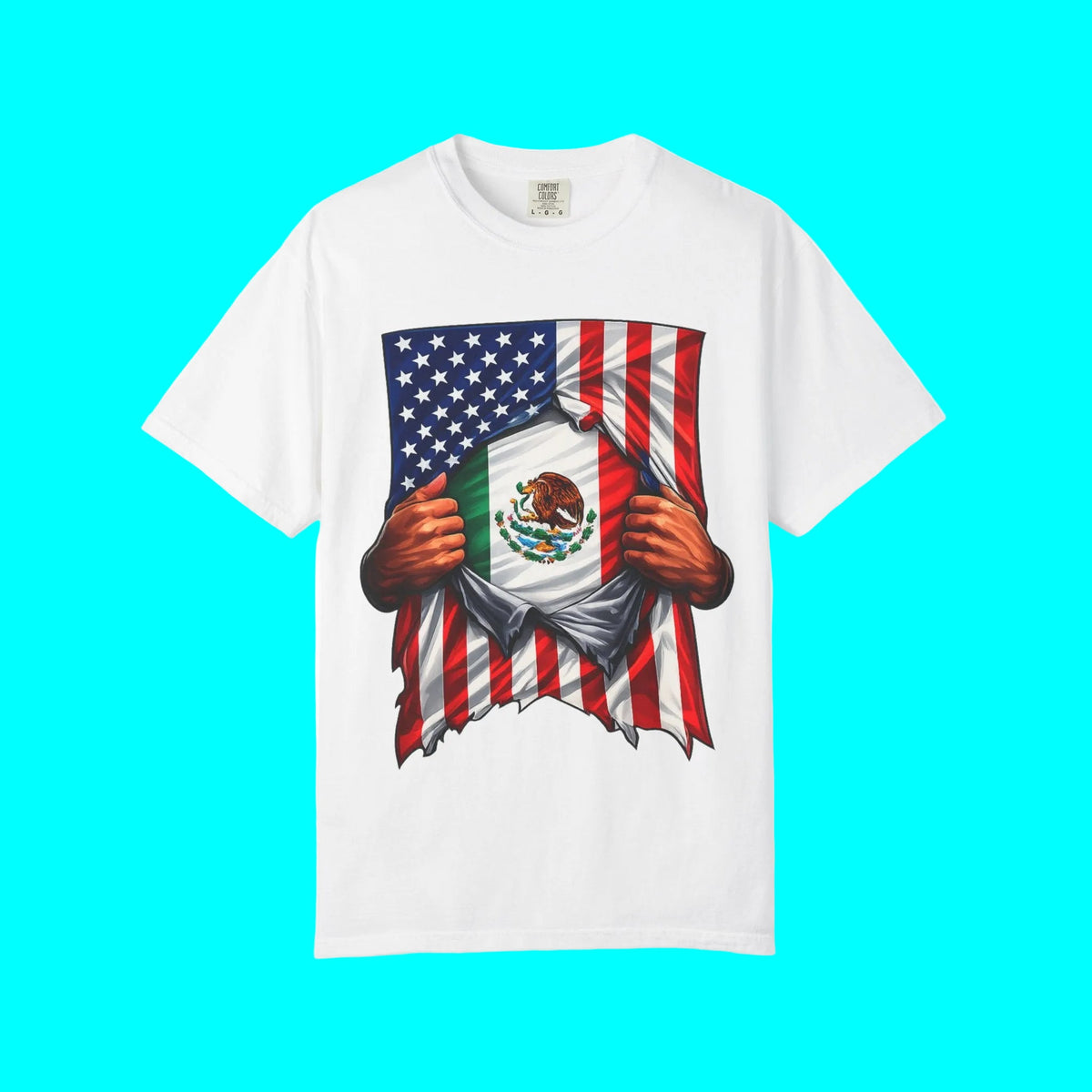 Mexico Flag + USA Flag Pride T-shirt | Mexican + American Flag Rip 4th Of July | Funny Viral Latino Tees | 4 Colors