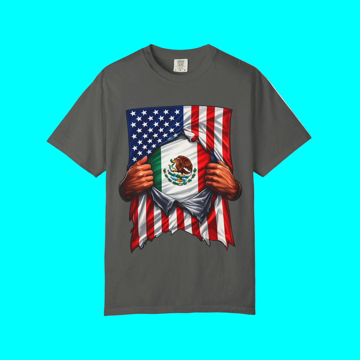 Mexico Flag + USA Flag Pride T-shirt | Mexican + American Flag Rip 4th Of July | Funny Viral Latino Tees | 4 Colors