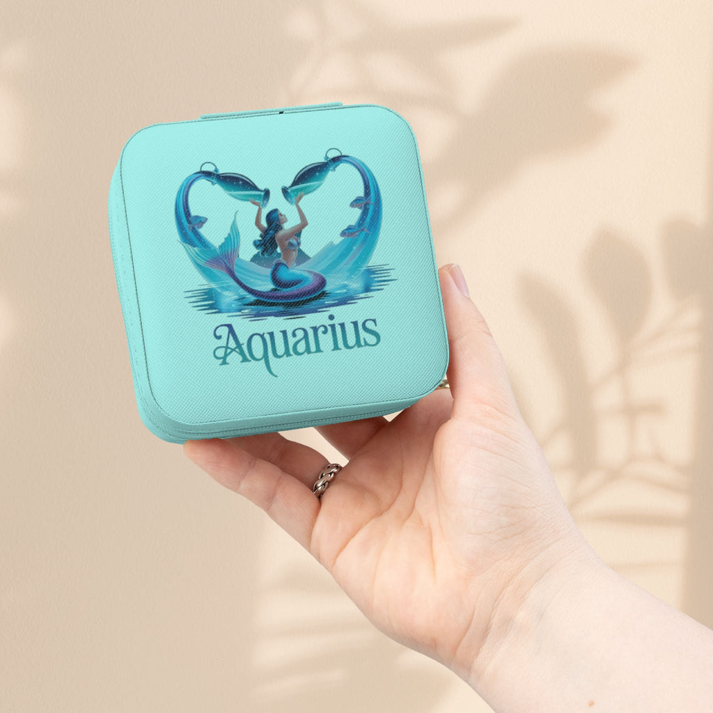 Aquarius Jewelry Travel Case — Compact Zodiac Travel Jewelry Organizer