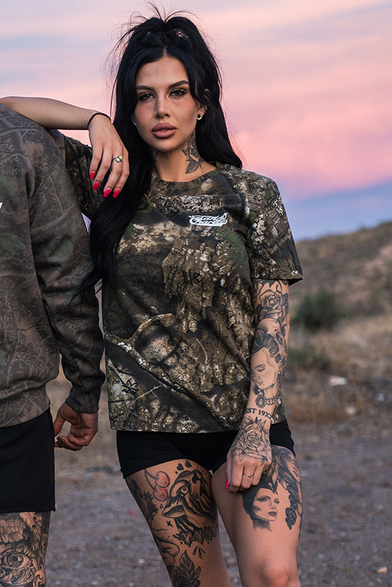Lift Heavy. Trust God. - Realtree Premium Camo Tee