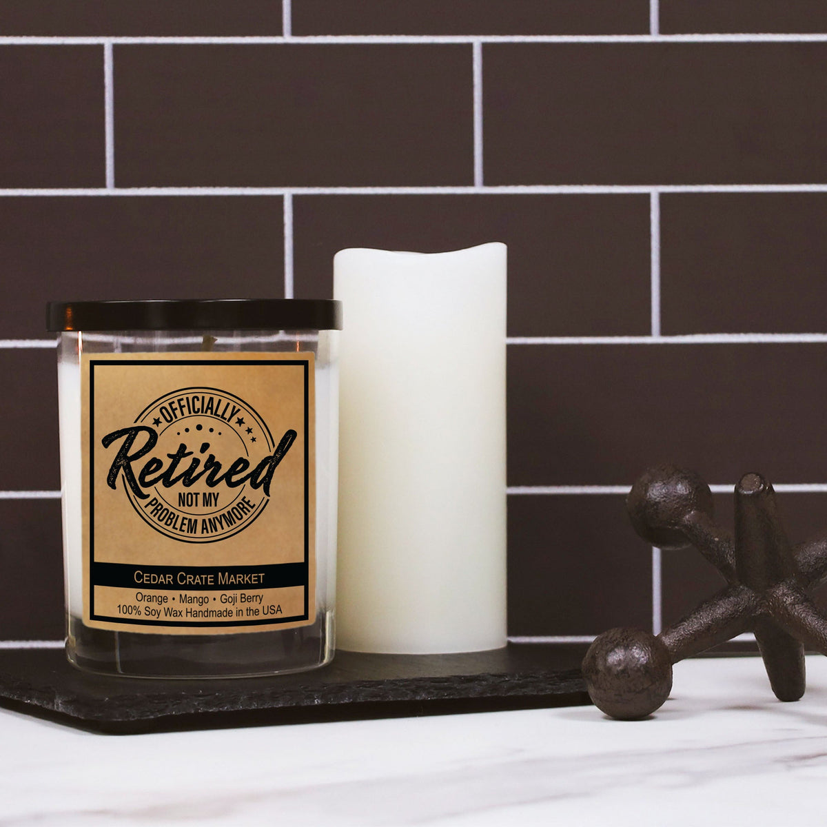 Retirement Candles - Officially Retired, Golden Patchouli